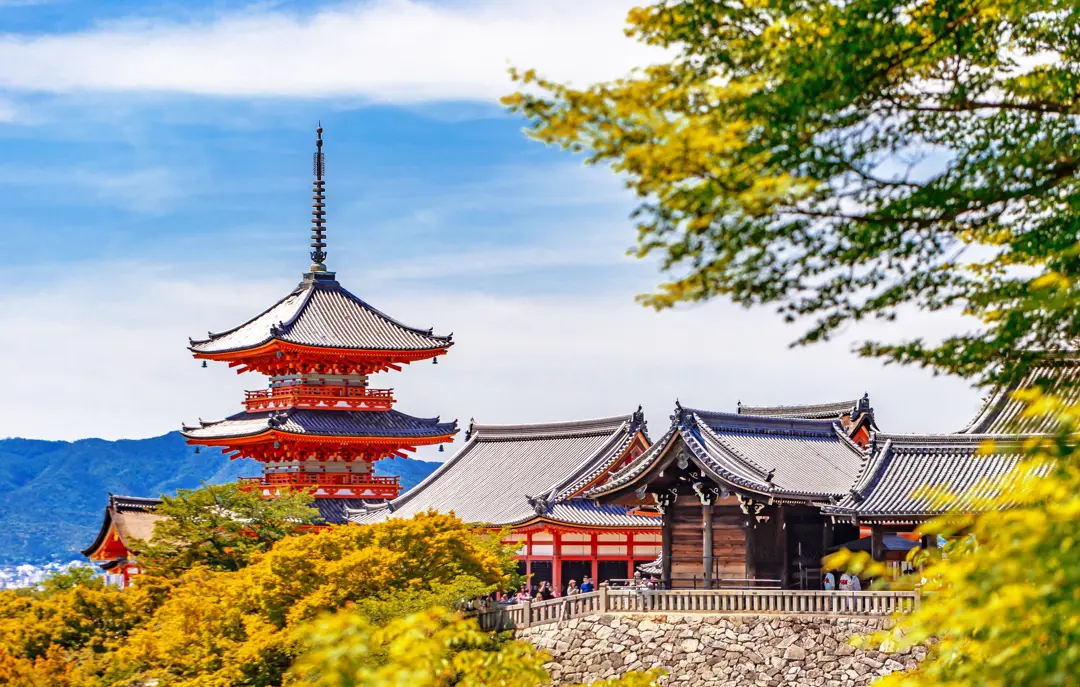 Kiyomizu Dera tempel i Kyoto Japan